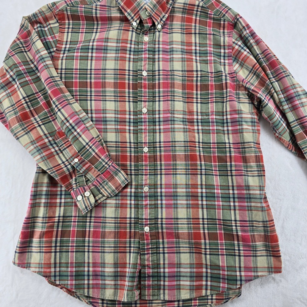 Brooks Brothers Button Down Mens XL Shirt Multicolor Plaid Regent Polo Cotton